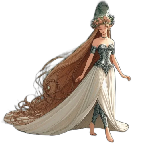 dress, crown, concept art, fantasy art transparent PNG cut-out