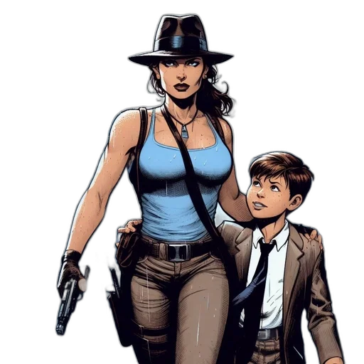 comic book art, concept art, cartoon, blue transparent PNG cut-out