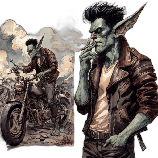 concept art, comic book art, fantasy art, cyberpunk transparent PNG cut-out