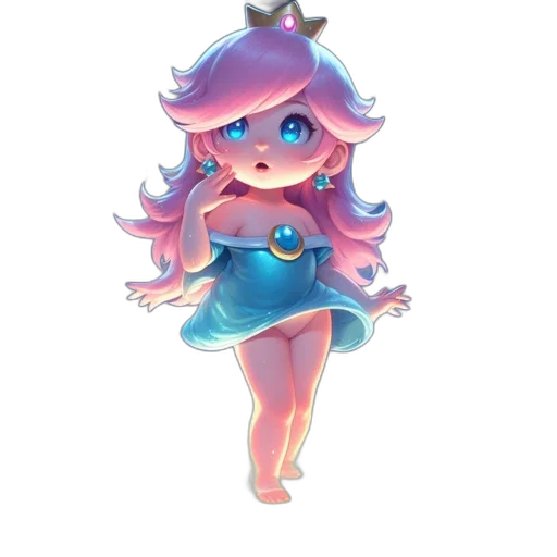 dress, crown, staff, creature transparent PNG cut-out
