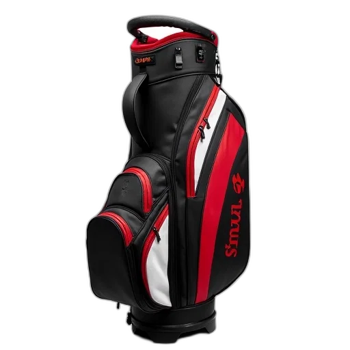 black, red, golf, bag transparent PNG cut-out