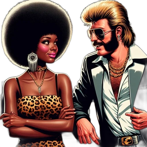 comic book art, cartoon, concept art, two transparent PNG cut-out