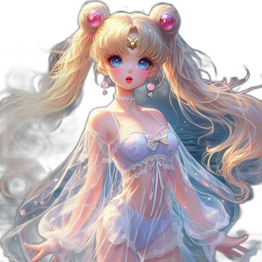 dress, staff, face, anime transparent PNG cut-out