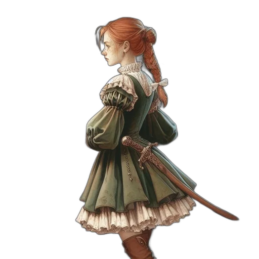 dress, staff, jacket, sword transparent PNG cut-out