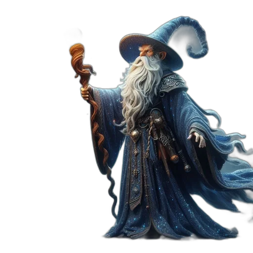 staff, dragon, hat, fantasy art transparent PNG cut-out