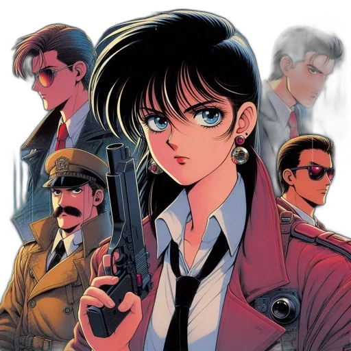 weapon, jacket, comic book art, anime transparent PNG cut-out