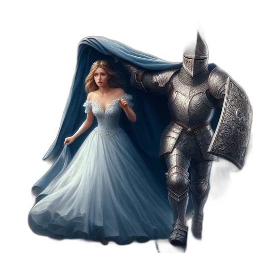 dress, sword, crown, robot transparent PNG cut-out