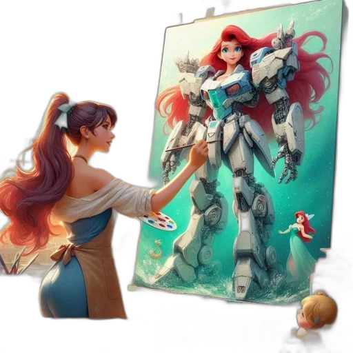 concept art, fantasy art, comic book art, oil painting transparent PNG cut-out