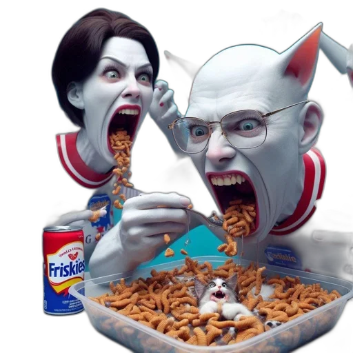 food, concept art, surreal, cat-like transparent PNG cut-out