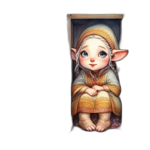 face, creature, dress, 3d render transparent PNG cut-out
