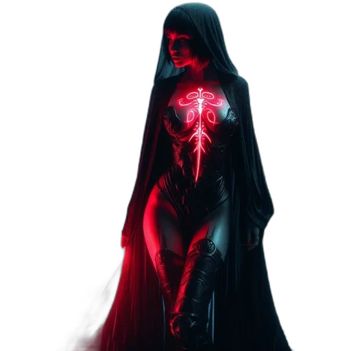 mask, dress, concept art, cyberpunk transparent PNG cut-out