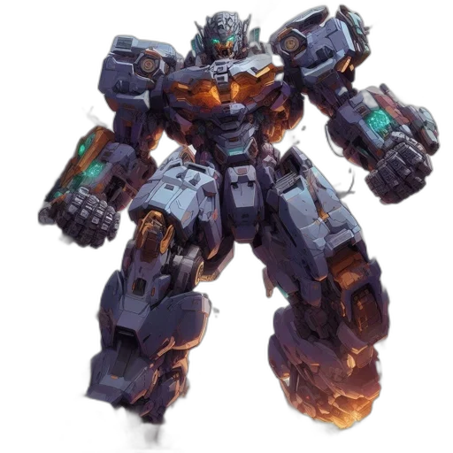 robot, weapon, concept art, 3d render transparent PNG cut-out