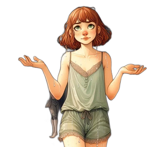 dress, creature, staff, fantasy art transparent PNG cut-out