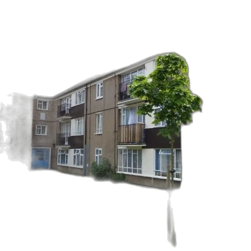building, 3d render, photorealistic, residential transparent PNG cut-out