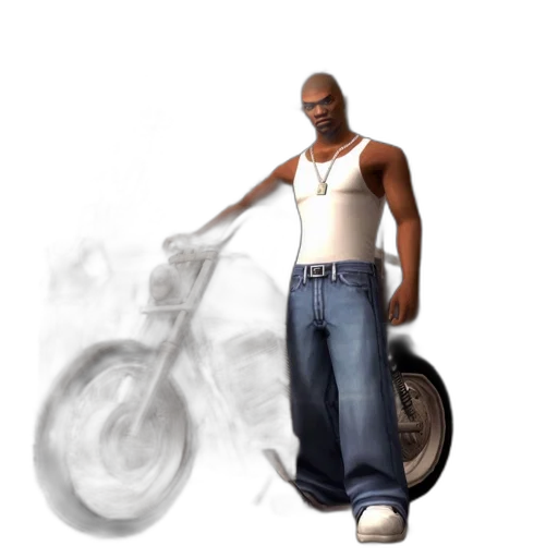 weapon, car, jacket, staff transparent PNG cut-out