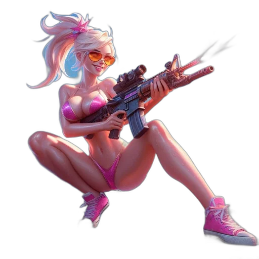weapon, concept art, cyberpunk, pixel art transparent PNG cut-out