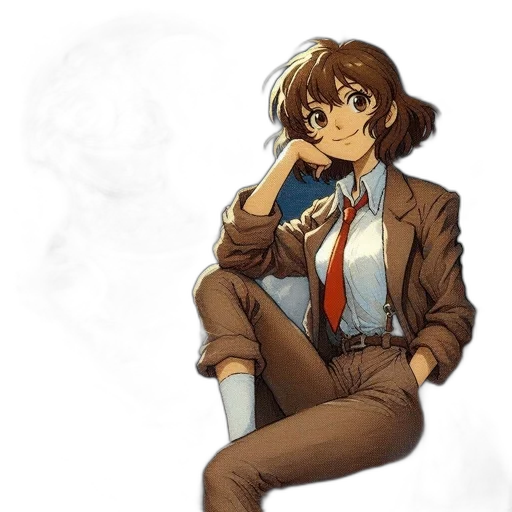 jacket, staff, concept art, anime transparent PNG cut-out