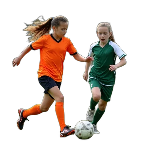 young, girl, orange, black transparent PNG cut-out