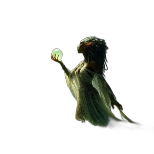 creature, hair, dragon, staff transparent PNG cut-out