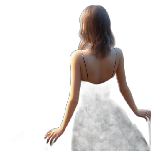 dress, jewelry, hair, concept art transparent PNG cut-out