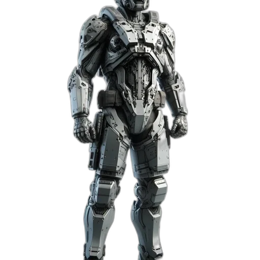 robot, concept art, 3d render, cyberpunk transparent PNG cut-out
