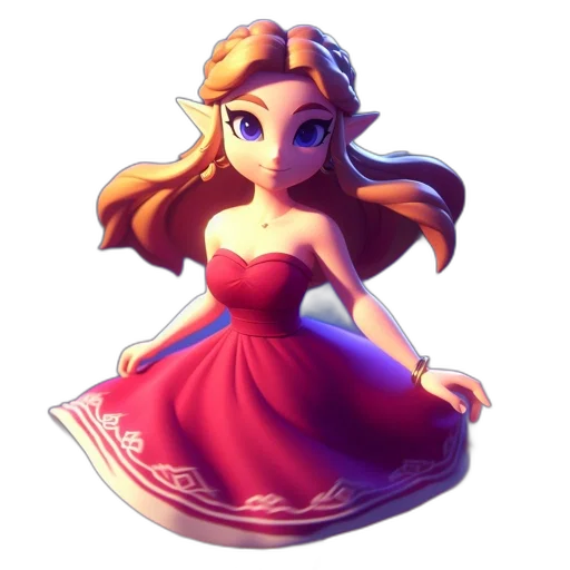 dress, crown, jewelry, 3d render transparent PNG cut-out