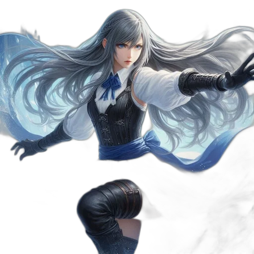sword, staff, hair, concept art transparent PNG cut-out