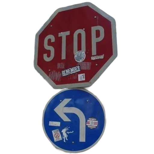 3d render, stop, sign, stickers transparent PNG cut-out