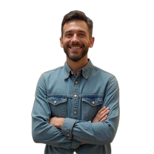 staff, jacket, face, man transparent PNG cut-out