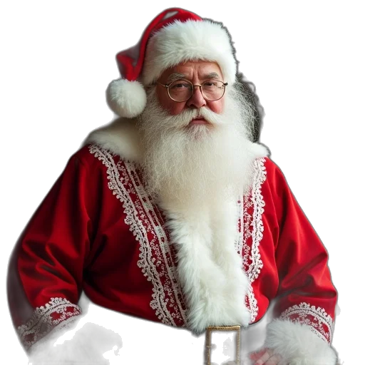 christmas, santa, claus, printed transparent PNG cut-out