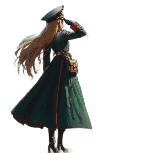 dress, staff, hat, jacket transparent PNG cut-out