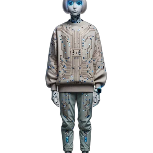 jacket, robot, concept art, 3d render transparent PNG cut-out
