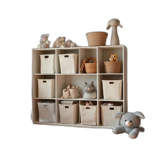 furniture, 3d render, earth tones, organized transparent PNG cut-out