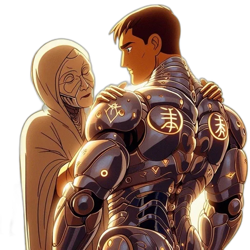 robot, jacket, comic book art, concept art transparent PNG cut-out