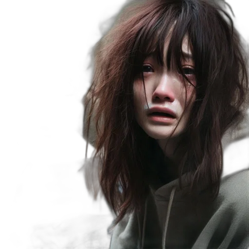 jacket, face, hair, creature transparent PNG cut-out