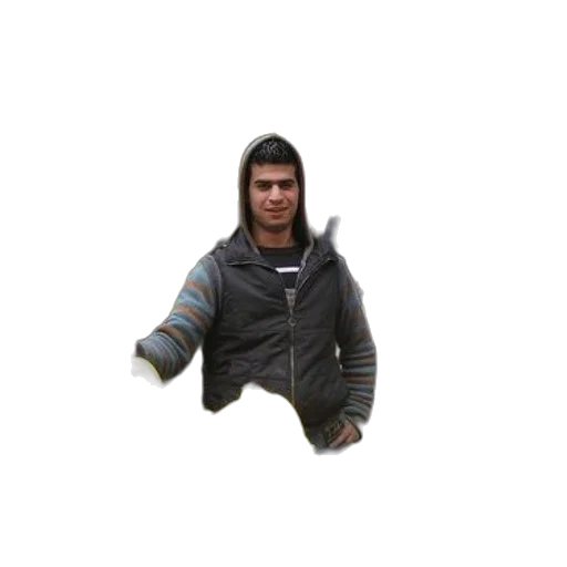 jacket, weapon, face, staff transparent PNG cut-out