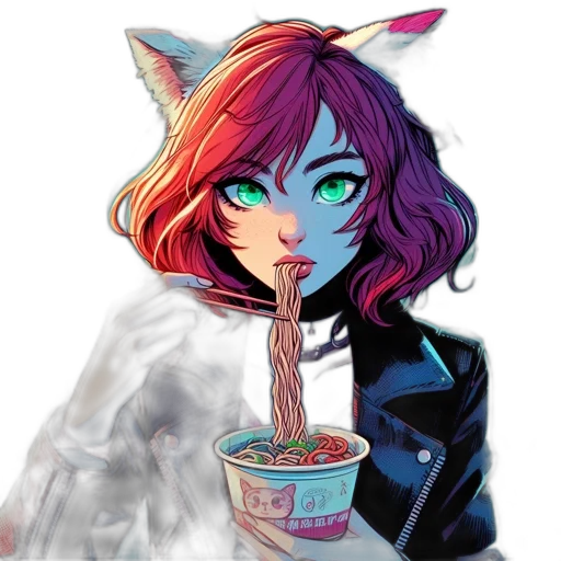 food, staff, creature, vaporwave transparent PNG cut-out