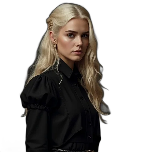 jacket, hair, staff, dress transparent PNG cut-out