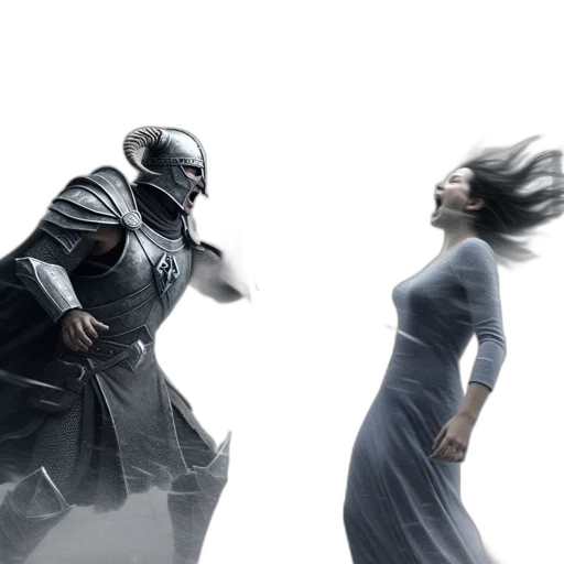 concept art, outer space, fog, figure transparent PNG cut-out