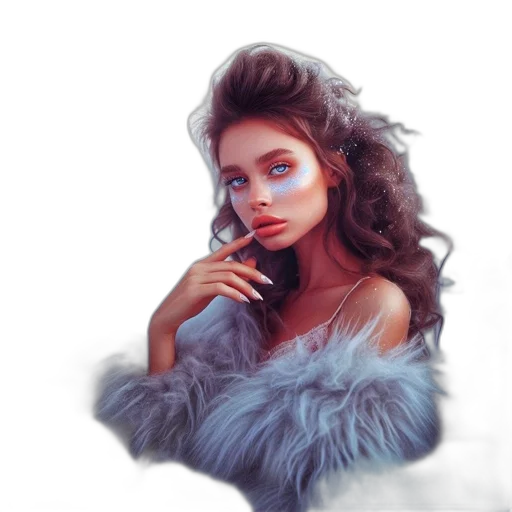 face, dress, hair, jewelry transparent PNG cut-out