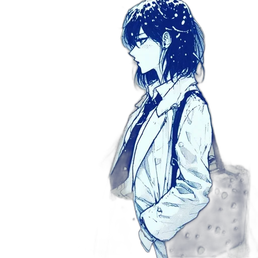 jacket, dress, face, staff transparent PNG cut-out