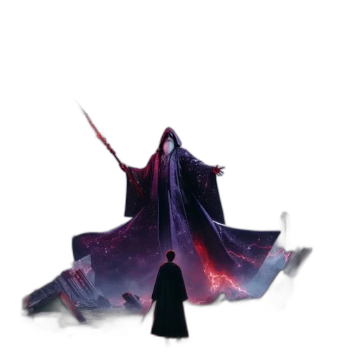 dragon, creature, sword, staff transparent PNG cut-out