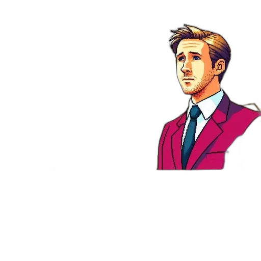 staff, jacket, face, pixel art transparent PNG cut-out