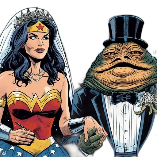 comic book art, comical, tableau, features transparent PNG cut-out