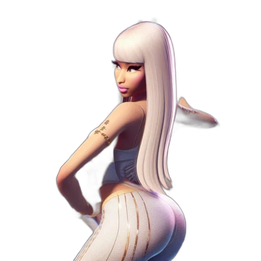 dress, hair, concept art, 3d render transparent PNG cut-out