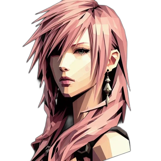hair, face, jewelry, staff transparent PNG cut-out