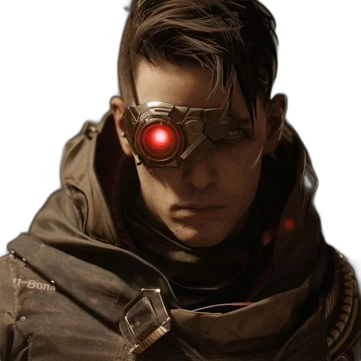 robot, mask, face, jacket transparent PNG cut-out