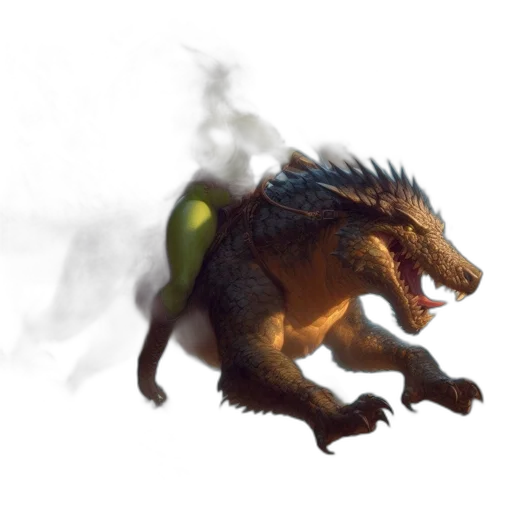 dragon, creature, animal, staff transparent PNG cut-out