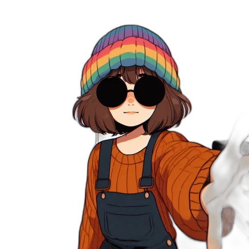 jacket, hat, weapon, staff transparent PNG cut-out
