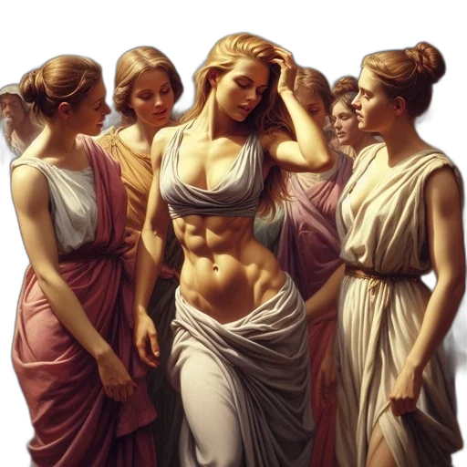 jewelry, dress, oil painting, photorealistic transparent PNG cut-out